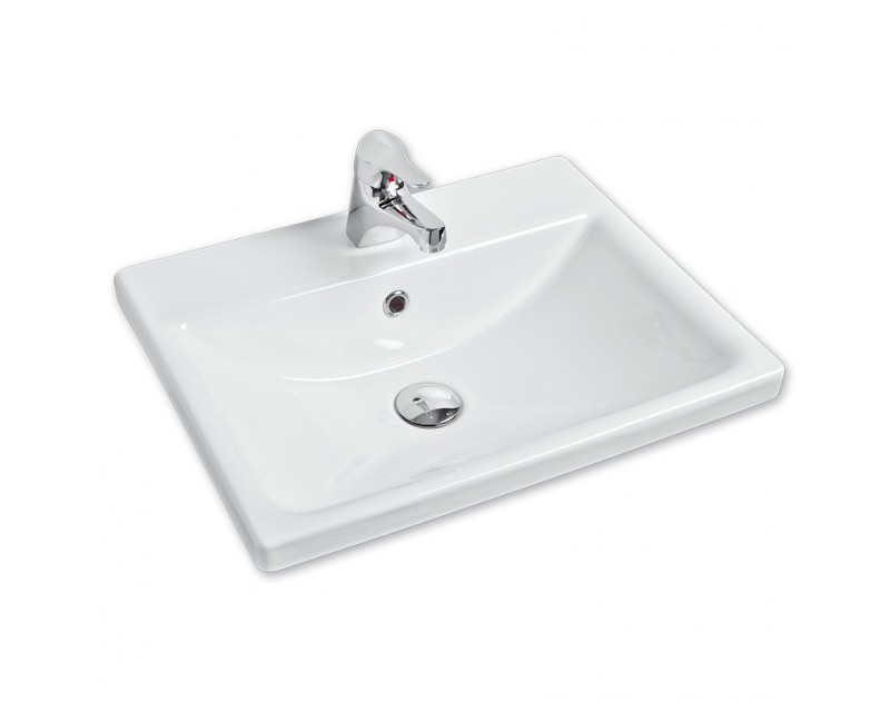 YARIM TEZGAH ÜSTÜ KARE GEÇMELİ LAVABO (41X52)