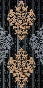 Azur Siyah Damask Dekor 30x60