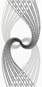 Notte Wave Siyah Dekor 25x50