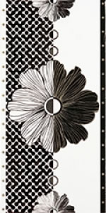 Notte Çiçekli Siyah Bordür 5x50